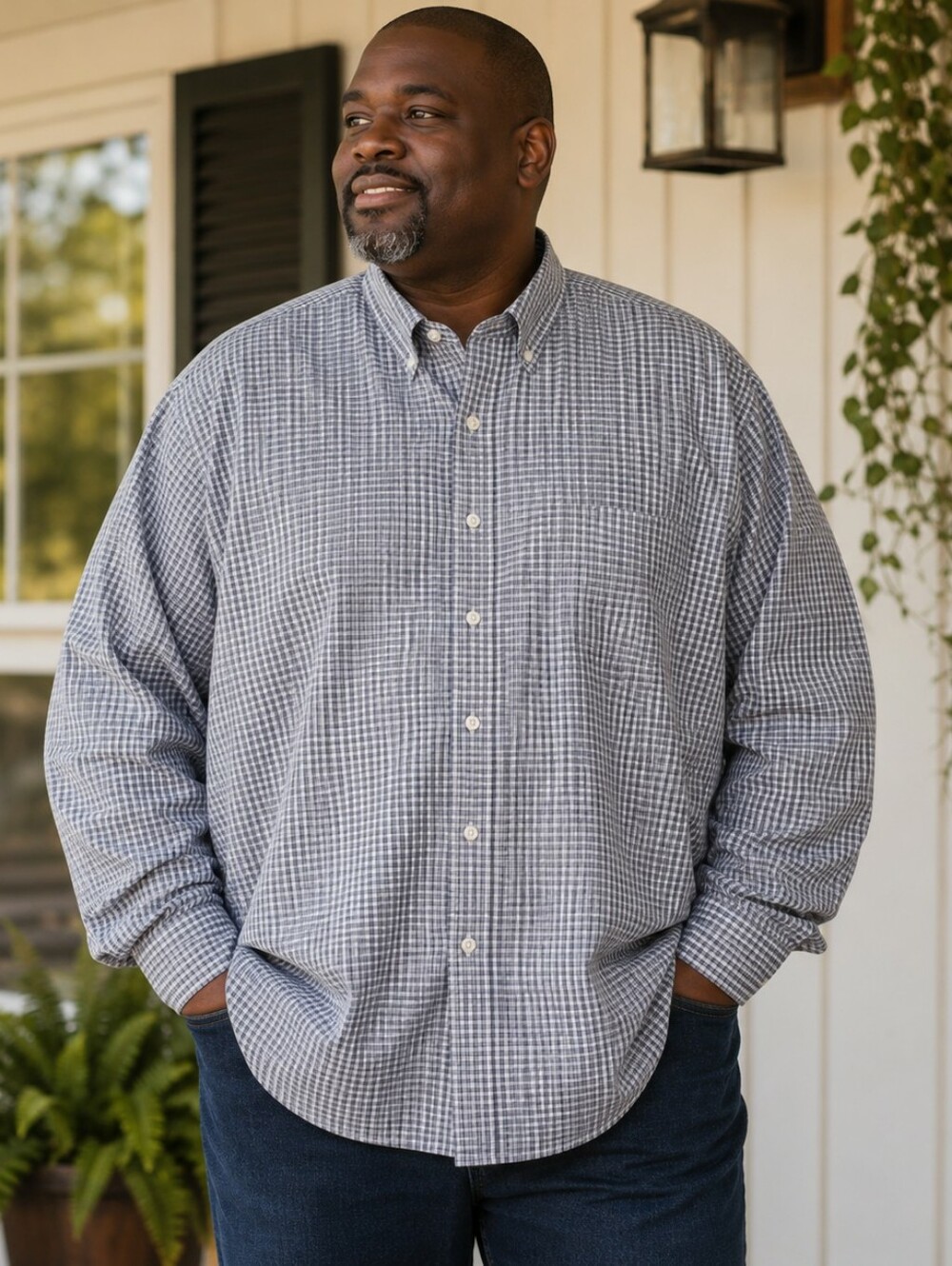 Brooks Brothers Original Polo Shirt SIZE 3XT Plaid Long Sleeve Flip Cuff Office